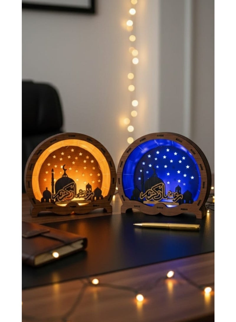 3D wooden Ramadan Kareem decoration lighting - Image 3