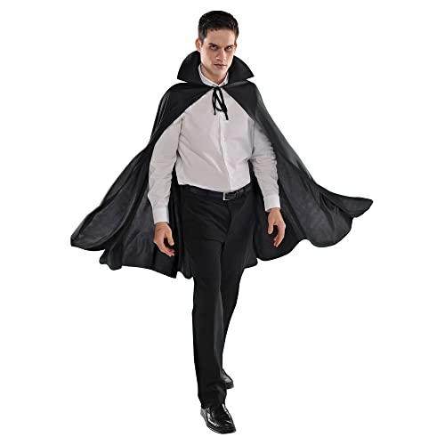Amscan Black Cape Vampire Costume - One Size Fits Most (1 Count) - Stunning Style for Halloween, Cosplay, & Parties - Image 3