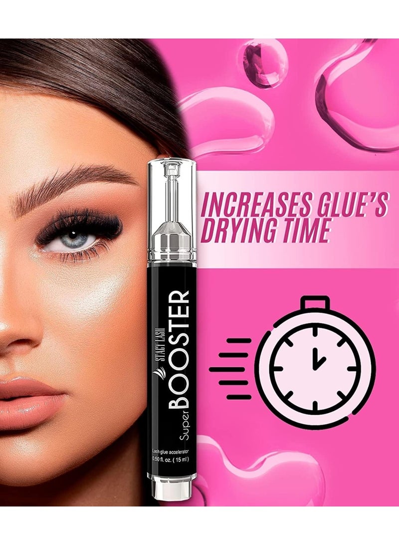 Stacy Lash Stacy Lash Super Booster for Eyelash Extensions / 0.50fl. oz. / 15ml / Eyelash Primer/Accelerated Lash Bond/Lash Extension Glue Activator/Professional Use/Lash Tech Supplies/for Low Humidity  - Image 2