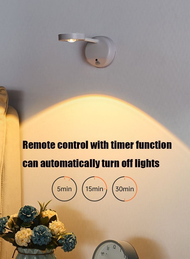 Monda LED Night Light with Motion Sensor, Rechargeable Wall Lamp with Remote Control, Multifunctional and Touch Control, 360° Rotating Wireless Spotlight, Can Timer to turn off lights, Dawn Lamp for Bedroom, Hallway, Stairs - Image 4