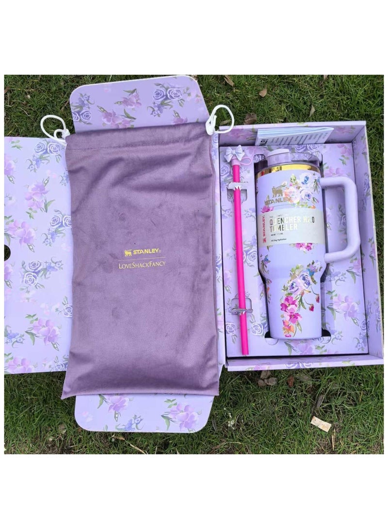 Stanley Vacuum Insulated Tumbler with Lid and Straw for Water, Iced Tea or Coffee, Smoothie and More 40 OZ, Presented in Elegant Gift-Ready Packaging