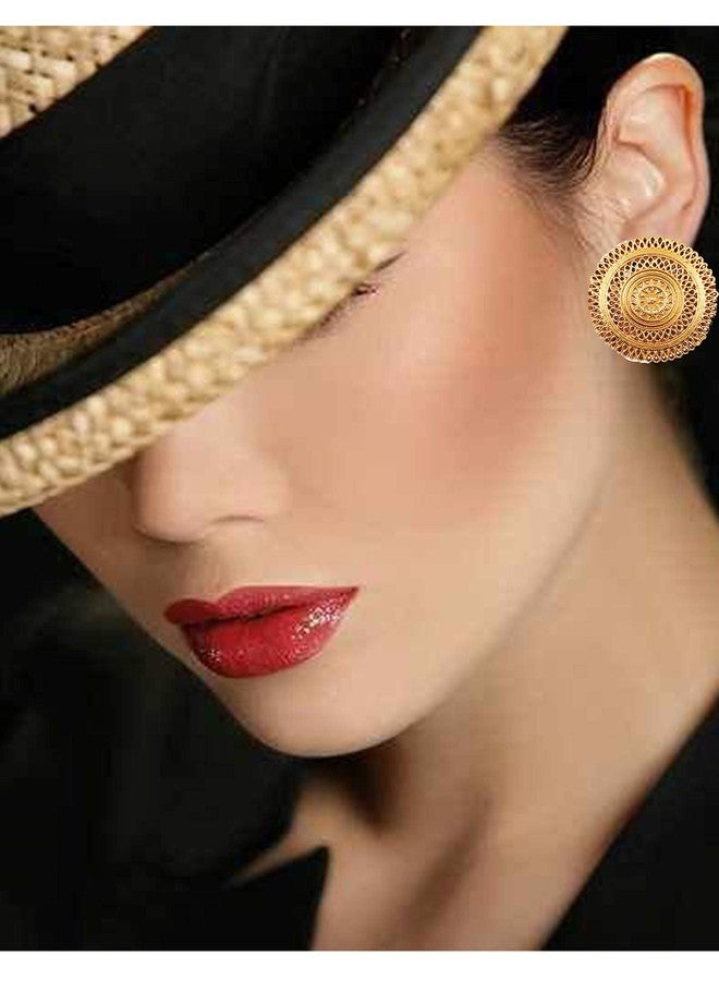 Touchstone Tribal Bohemian Chic Indian Bollywood Artistic Fringes Motif Designer Jewelry Earrings for Women in Antique Gold Tone - Image 2