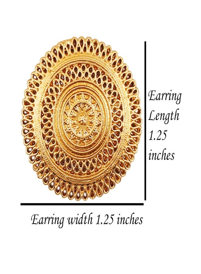 Touchstone Tribal Bohemian Chic Indian Bollywood Artistic Fringes Motif Designer Jewelry Earrings for Women in Antique Gold Tone - Image 5