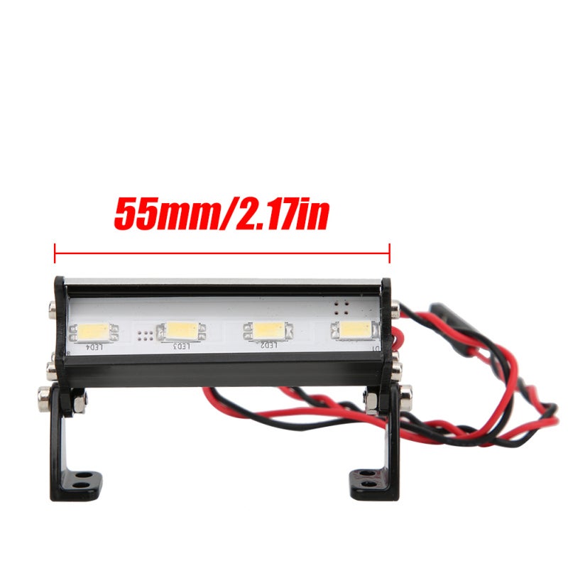 RC 4LED Super Bright Roof Lamp 55mm Light Bar for Traxxas 1/16 Teton 1/16 Summit 1/16 E Revo - Image 1
