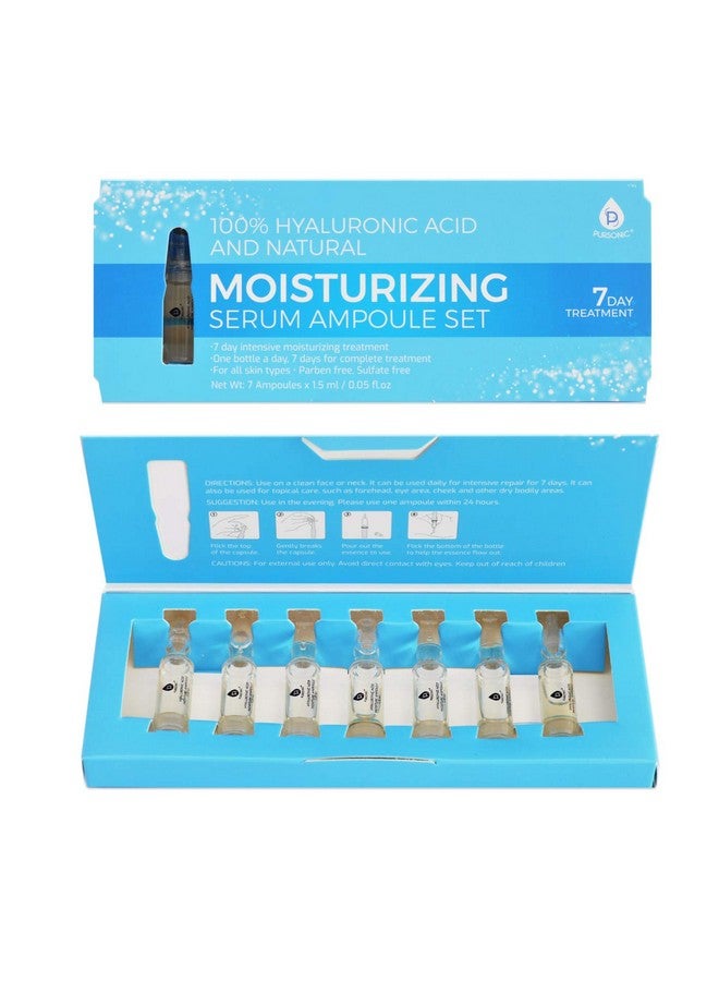 Pursonic 100% Hyaluronic Acid And Natural Moisturizing Serum Ampoule Set Anti Aging Anti Wrinkle 7 Day Treatment For All Skin Types - Image 2