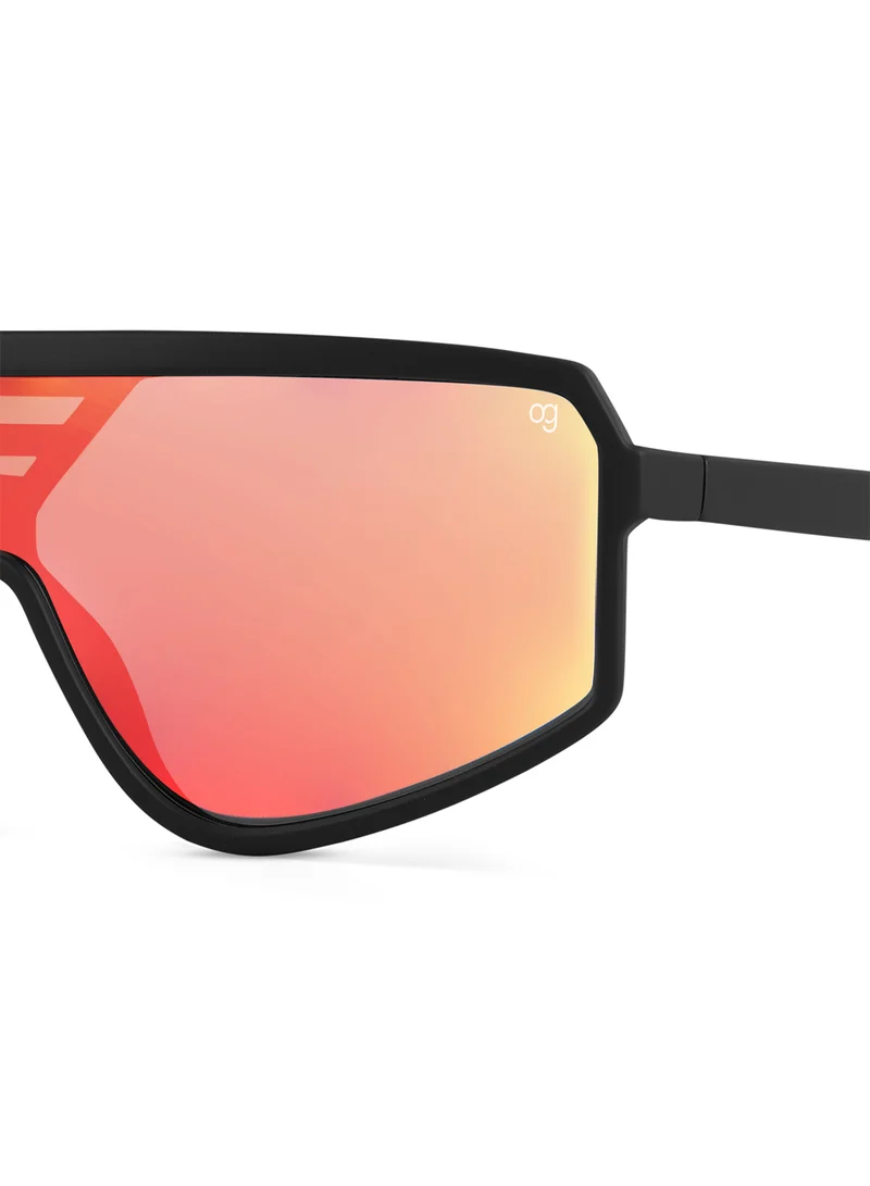 ووجلز Unisex Uv-Protected Orange X Black Sports Sunglasses