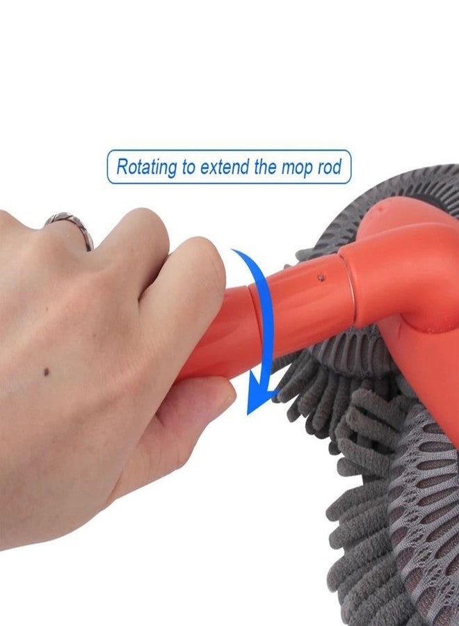 Wang Damai Retractable Double Head Car Wash Brush 360° Rotating Long Handle Car Cleaning Kit Brush Chenille Microfiber Car Wash Mop Not Hurt Paint Scratch Free((Single Set + 1 Spare Brush Head) - Image 4