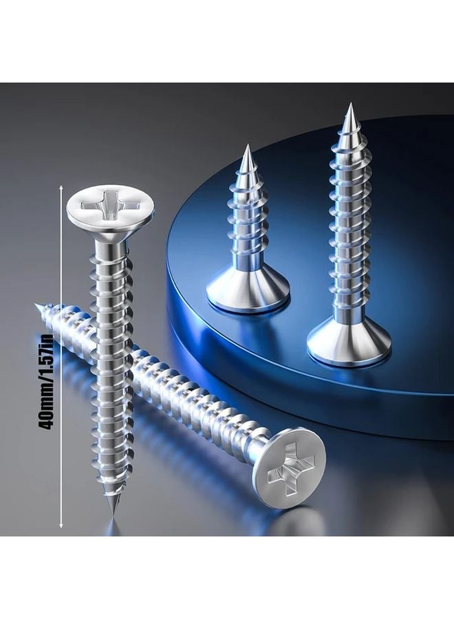 M4 60mm 100PCS Stainless Steel Flat Head Self Tapping Screws High Hardness Phillips Fasteners - Image 3