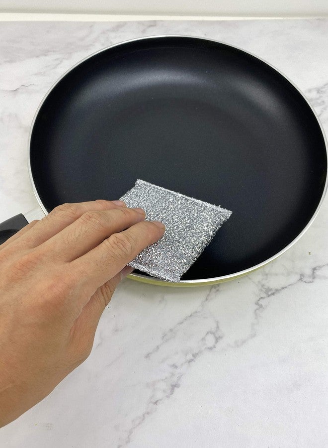 Shuiniba شوينبا 6 قطع إسفنجات تنظيف غير خادشة، إسفنجة تنظيف، إسفنجة غسيل الصحون، إسفنجة مطبخ، إسفنجة تنظيف متعددة الاستخدامات - (3 ذهبية + 3 فضية) - Image 5