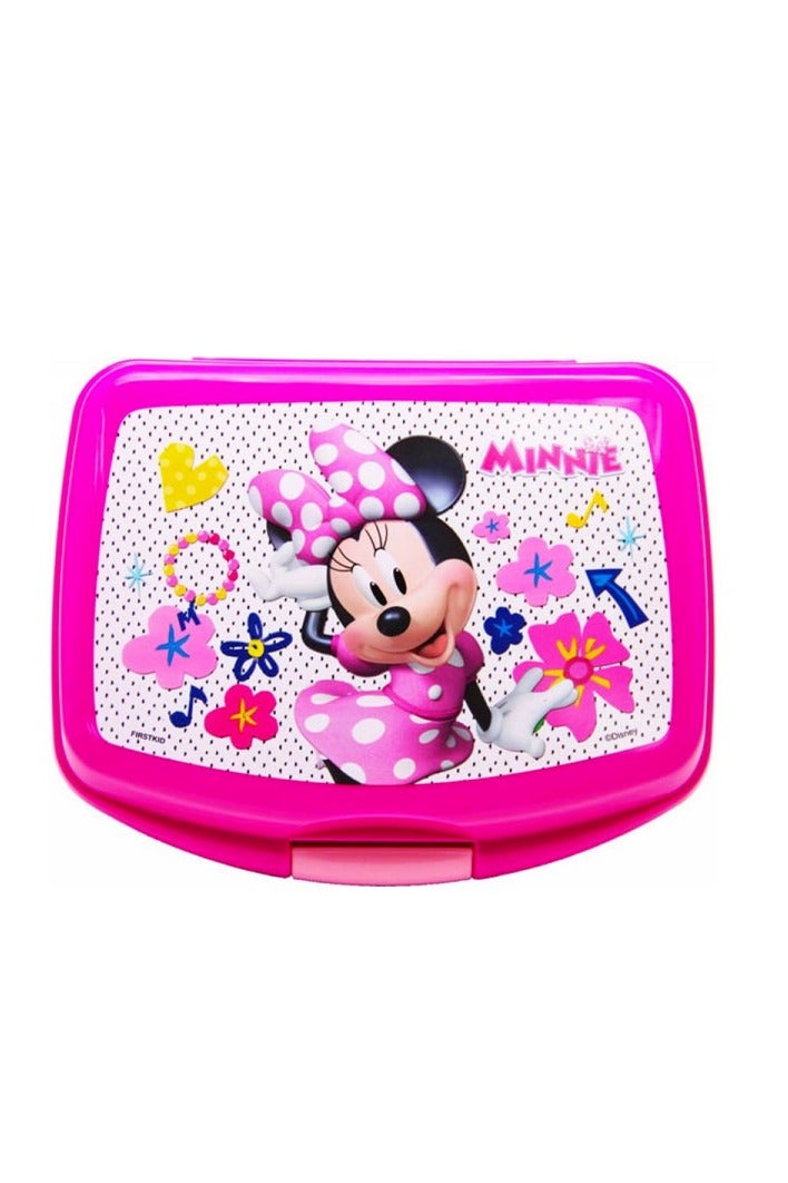 فيرست كيد علبة غداء مستطيلة عالية الجودة ومتينة للأطفال بتصميم ميني ماوس من فيرست كيد، باللون الوردي، موديل 112-30-026 - Image 1