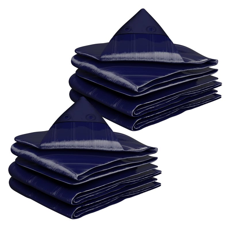 Kuber Industries Kuber Industries Pack of 2 Tirpal 12x15 Feet Waterproof Tarpaulin Sheet 120 GSM Tadpatri Tharpai EcoFriendly Tent Tirpal Thadika Thappi Lightweight Premium Tirpal Blue - Image 1