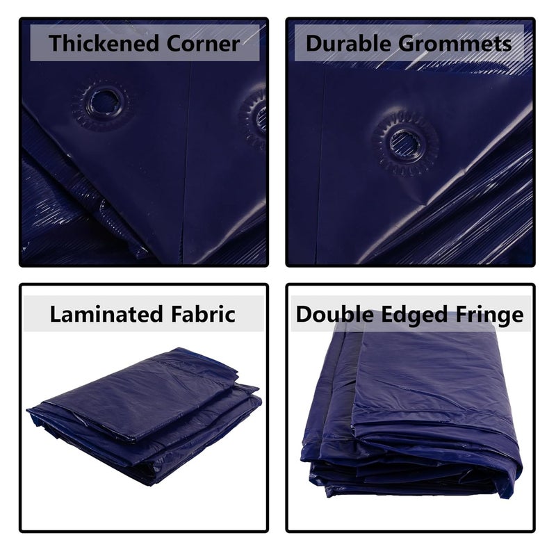 Kuber Industries Kuber Industries Pack of 2 Tirpal 12x15 Feet Waterproof Tarpaulin Sheet 120 GSM Tadpatri Tharpai EcoFriendly Tent Tirpal Thadika Thappi Lightweight Premium Tirpal Blue - Image 4