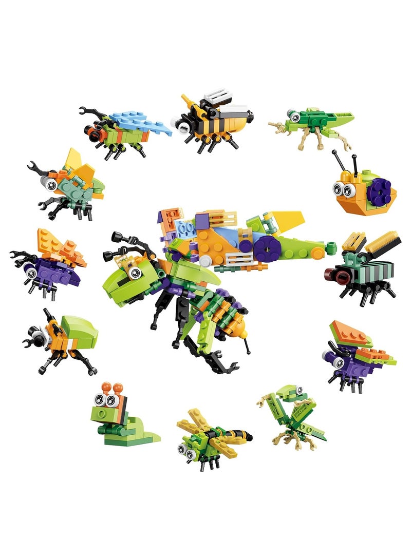 12-Pack Mini Insect Building Blocks Set, Fun Animal Toys for Kids, Perfect for Party Favors, Goodie Bag Fillers, Birthday Gifts, Stocking Stuffers, and Prizes for Boys and Girls. - Image 1