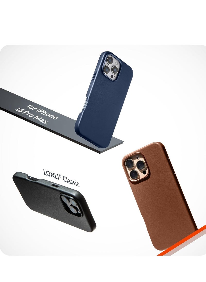 حافظة جلدية أوروبية لجهاز iPhone 16 Pro Max - ناعمة وطرية مع مرور الوقت، متوافقة مع MagSafe (أسود) - Image 2