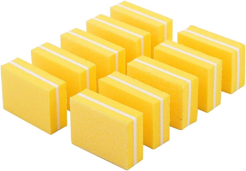 Yimart 20 Pcs Double-sided Mini Nail Buffer Block Colorful Sponge Nail Polish Sanding Buffer Strips Nail File Blocks Manicure Tools (Yellow) - Image 1