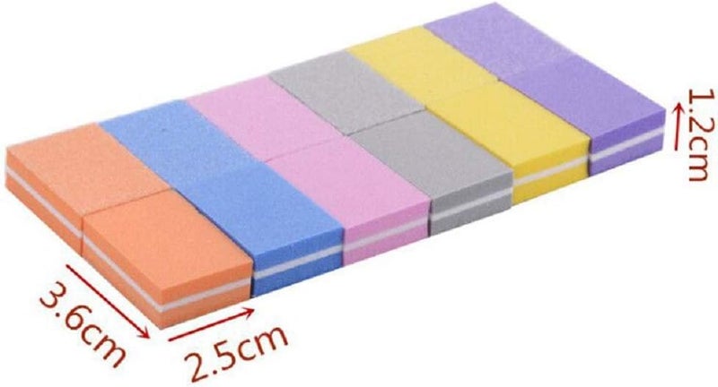 Yimart 20 Pcs Double-sided Mini Nail Buffer Block Colorful Sponge Nail Polish Sanding Buffer Strips Nail File Blocks Manicure Tools (Yellow) - Image 4