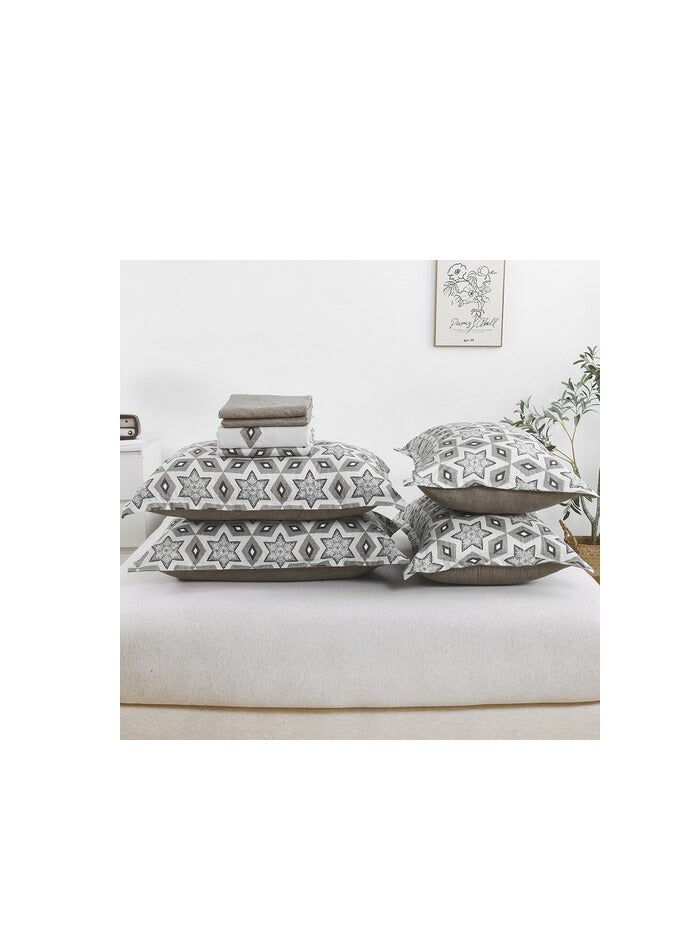 PROMASS 6-Piece Double Size Duvet Cover Set, 1 Duvet Cover + 1 Flat Sheet + 4 Pillow Cases, Microfibre, Celeste - Image 3