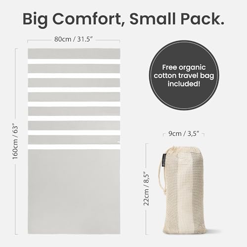 SummerSand Microfiber Beach Towel - Quick Dry, Sand Free - Compact and Lightweight for Travel - Recycled Materials - Travel Bag Included - Large Microfiber Towel (63x31.5in – Marble Sand) - Image 5