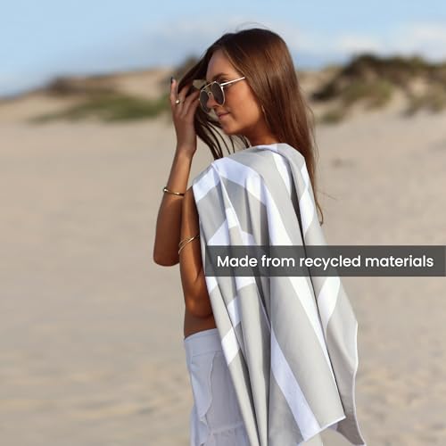 SummerSand Microfiber Beach Towel - Quick Dry, Sand Free - Compact and Lightweight for Travel - Recycled Materials - Travel Bag Included - Large Microfiber Towel (63x31.5in – Marble Sand) - Image 2