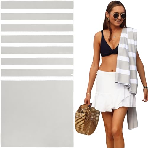 SummerSand Microfiber Beach Towel - Quick Dry, Sand Free - Compact and Lightweight for Travel - Recycled Materials - Travel Bag Included - Large Microfiber Towel (63x31.5in – Marble Sand) - Image 1