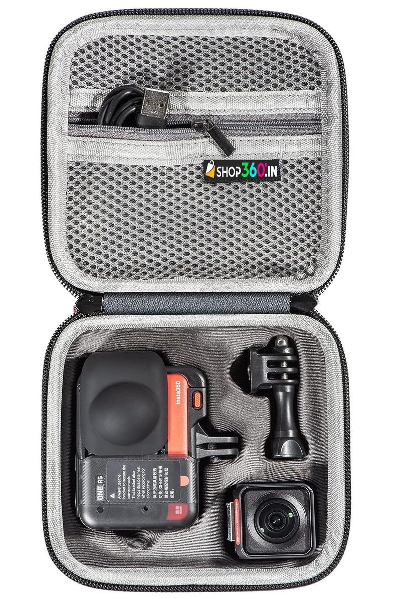 Careflection Storage Bag for Insta360 One RS/R Twin Edition Waterproof/Dustproof Carry case Double Layer Hand Carrying Box Portable Safe Travel Protector Scratch Resistant With Lanyard Strap Rope+Hook - Image 1