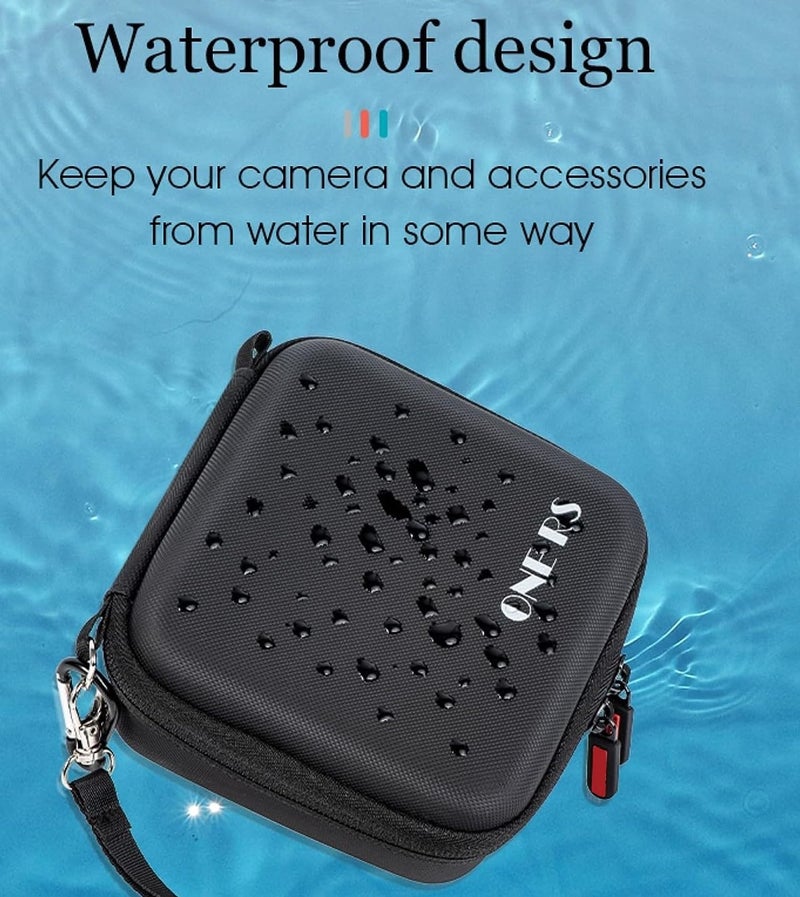 Careflection Storage Bag for Insta360 One RS/R Twin Edition Waterproof/Dustproof Carry case Double Layer Hand Carrying Box Portable Safe Travel Protector Scratch Resistant With Lanyard Strap Rope+Hook - Image 5