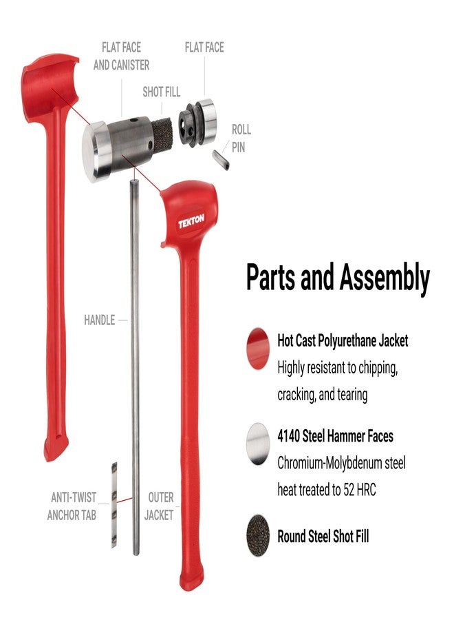 TEKTON 26 oz. Flat Steel Face Dead Blow Hammer | HDB40026 | Made in USA - Image 5