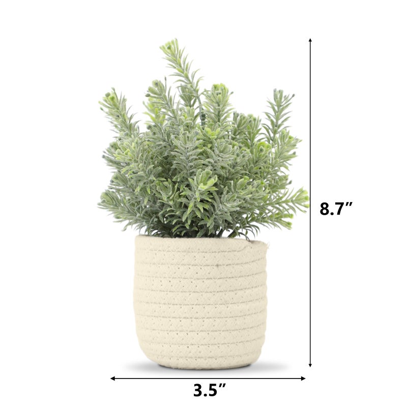 Hopewood Small Artificial Plants Eucalyptus with a Weave Basket Potted Plants for Home Office Desk Farmhouse Indoor Decor - Image 2