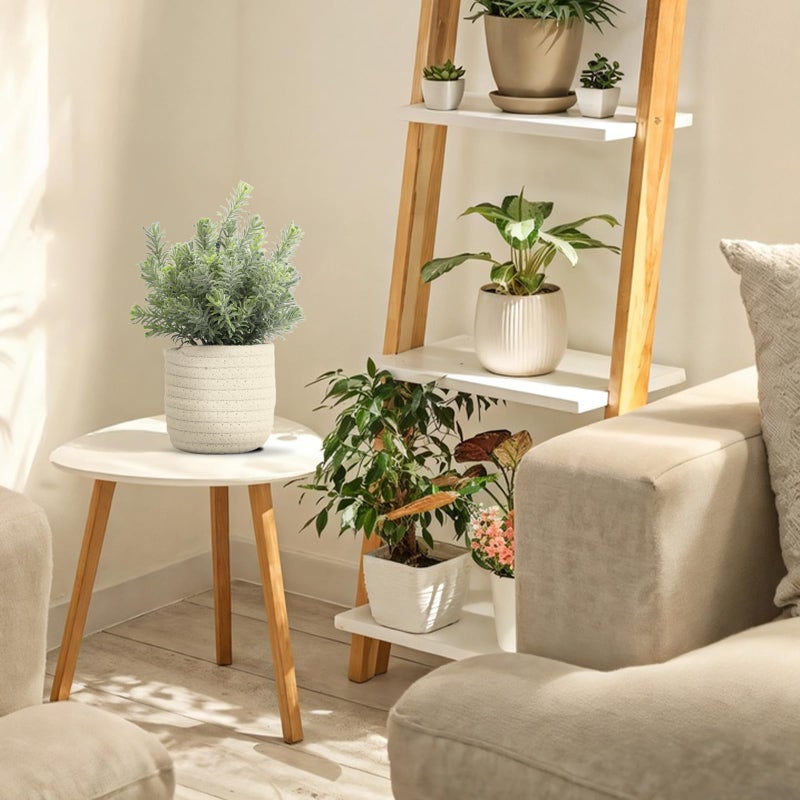 Hopewood Small Artificial Plants Eucalyptus with a Weave Basket Potted Plants for Home Office Desk Farmhouse Indoor Decor - Image 4