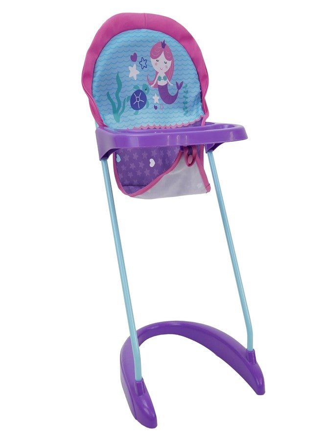 509 Crew Mermaid Doll Highchair - Kids Pretend Play Highchair w/Front Tray & Safety Harness, Feeding Playtime Ages 3+ - Image 3