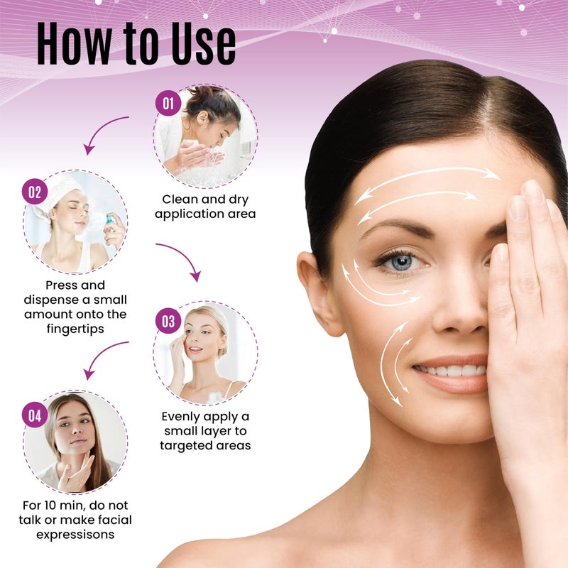 DERMAXGEN 60 Second Instant Wrinkle Corrector Pure Organic + Peptide Complex, Amazing Results For All Skin Types 0.7 Fl Oz / 20 Ml - Image 3