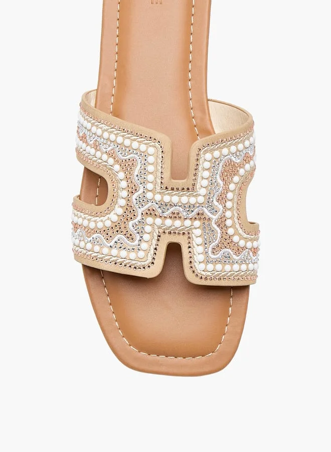 سيليست Women's Embellished Slip-On Sandals