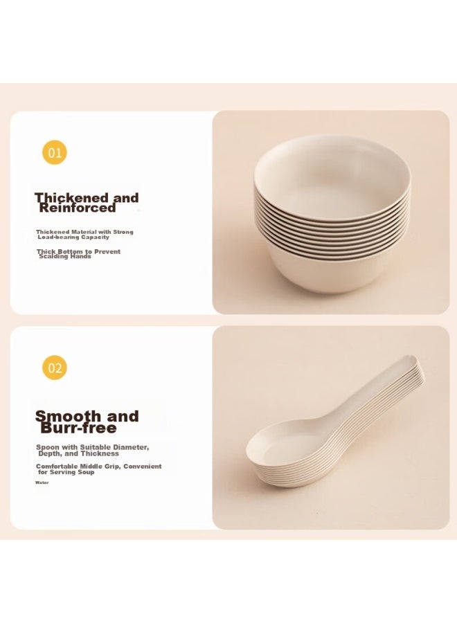 Star Square Xingfang Disposable Tableware Set For Outdoor Camping： Rice Husk Bowls, Chopsticks, Spoons, Plates, Cups, And Tablecloth - Image 4