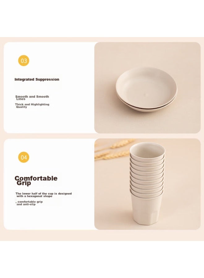 Star Square Xingfang Disposable Tableware Set For Outdoor Camping： Rice Husk Bowls, Chopsticks, Spoons, Plates, Cups, And Tablecloth - Image 5