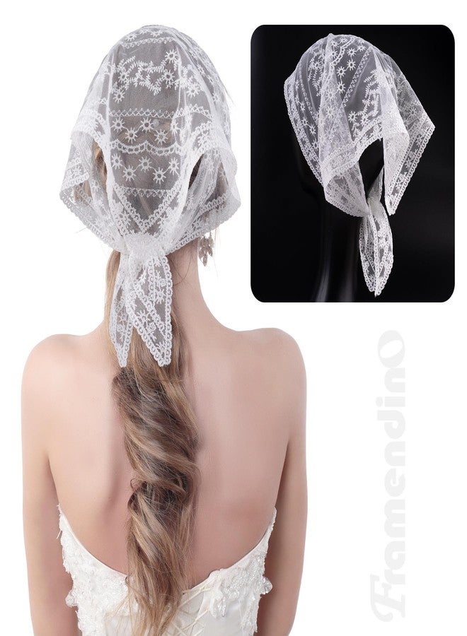 Framendino, 3 Pack Lace Floral Hair Bandanas Headband Triangle Mesh Flower Head Scarf Kerchief for Universal Hairstyle - Image 5