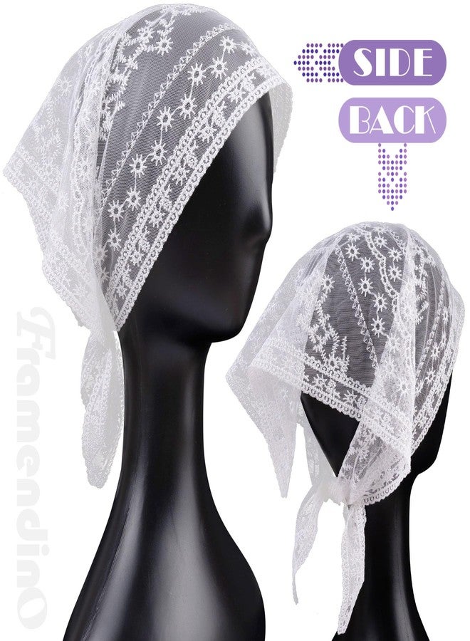 Framendino, 3 Pack Lace Floral Hair Bandanas Headband Triangle Mesh Flower Head Scarf Kerchief for Universal Hairstyle - Image 3