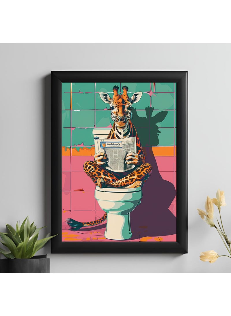 Master Flame Master Flame Animal Pop Art Aesthetic Wall Art Poster for Cafe Restaurants Hotels Living Room Home Wall Decor FrameFrameless Giraffe Bathroom APA10 A3 Unframed 