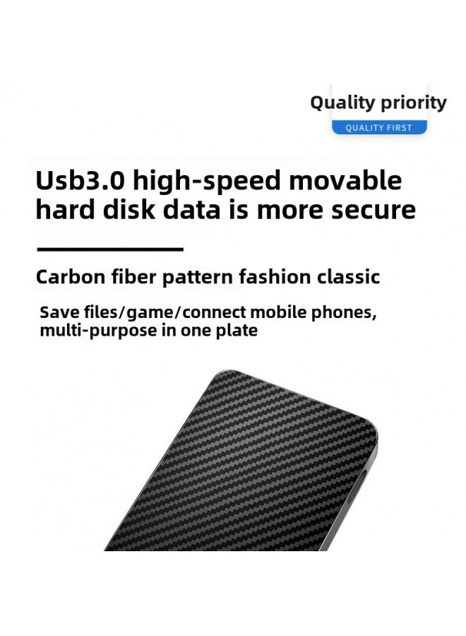 Mobile Hard Disk Mobile Mechanical Hard Disk USB3.0 Mobile Hard Disk Large Capacity External Hard Disk Data Cable-Capacity:250g Mechanical Version-【fengya Black】-Interface:Usb3.0 Original Cable - Image 4