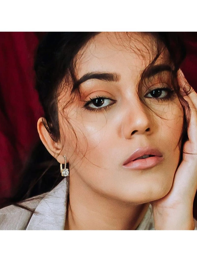 Excefore Diamond Hoop Earrings for Women, Copper Earrings, Bridal Earrings, Girls and Women's Fashion Jewelry - Image 4