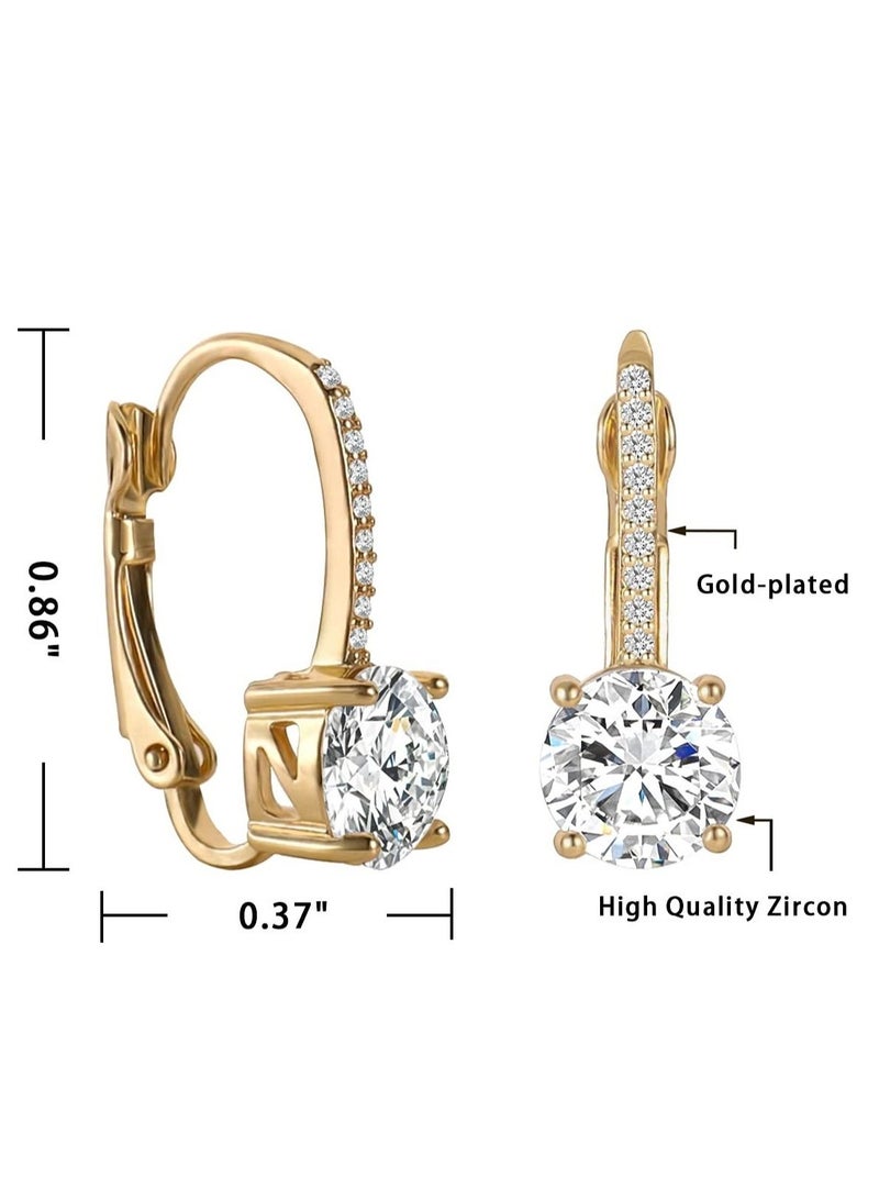 Excefore Diamond Hoop Earrings for Women, Copper Earrings, Bridal Earrings, Girls and Women's Fashion Jewelry - Image 5