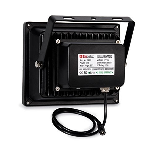 Tendelux 200ft Long Range IR Illuminator | BI18 90° LED Outdoor IR Flood Light for Security Camera (w/Power Adapter) - Image 4