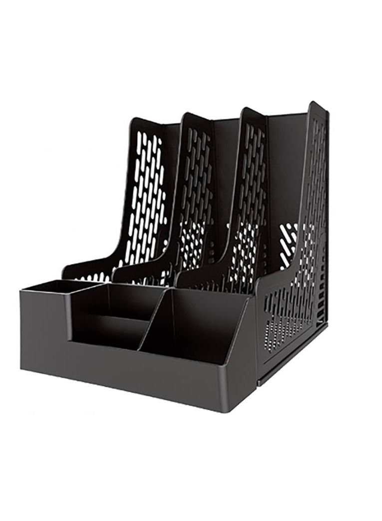 Deli Magazine Rack With Pen Holder Black Color