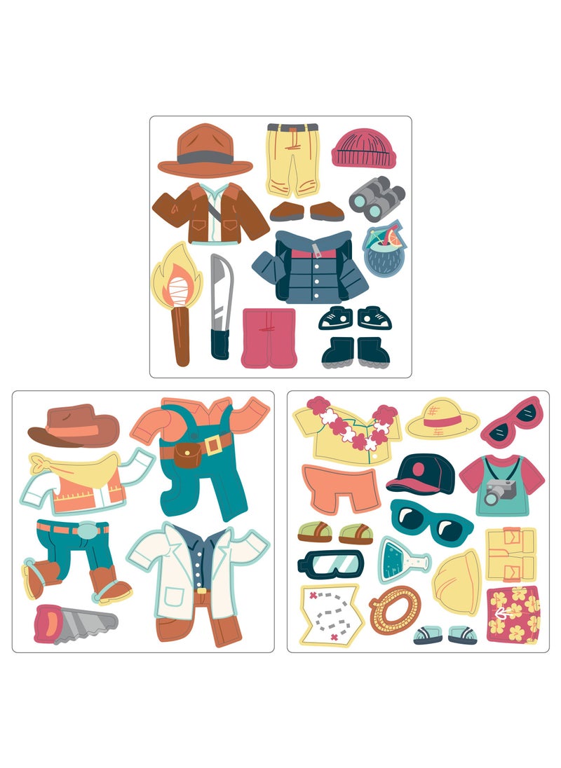 Stephen Joseph - Kids Travel Tin Magnetic Dress Up Doll	Dino and Dog - Image 1