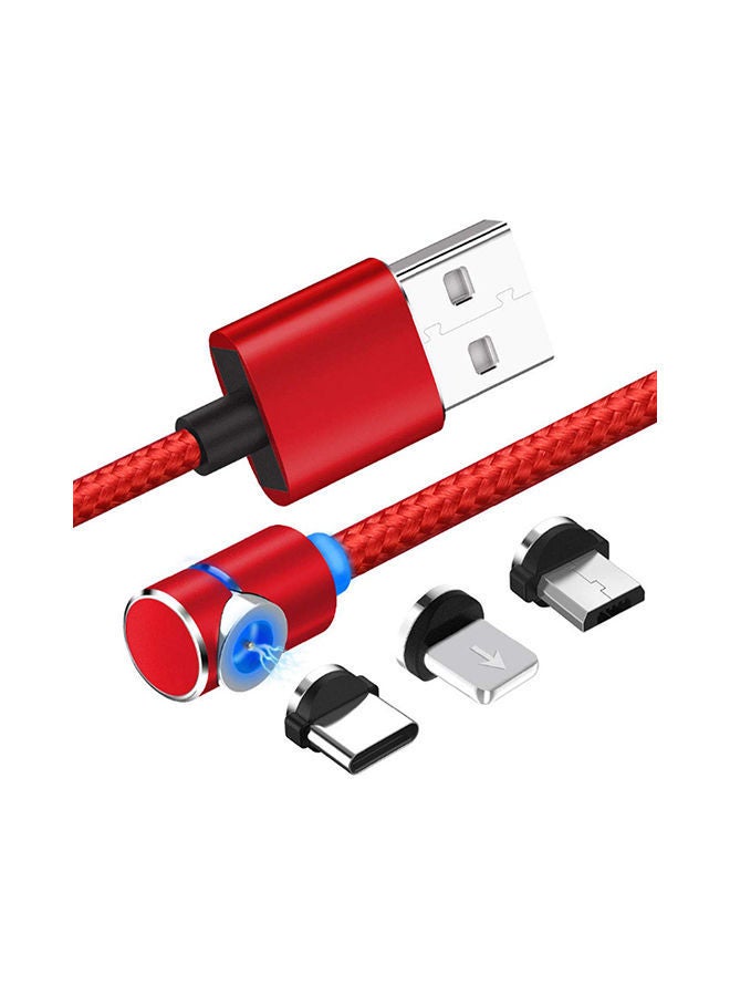 NIBEMINENT Pack Of 2 Magnetic USB Charging Cables red - Image 1