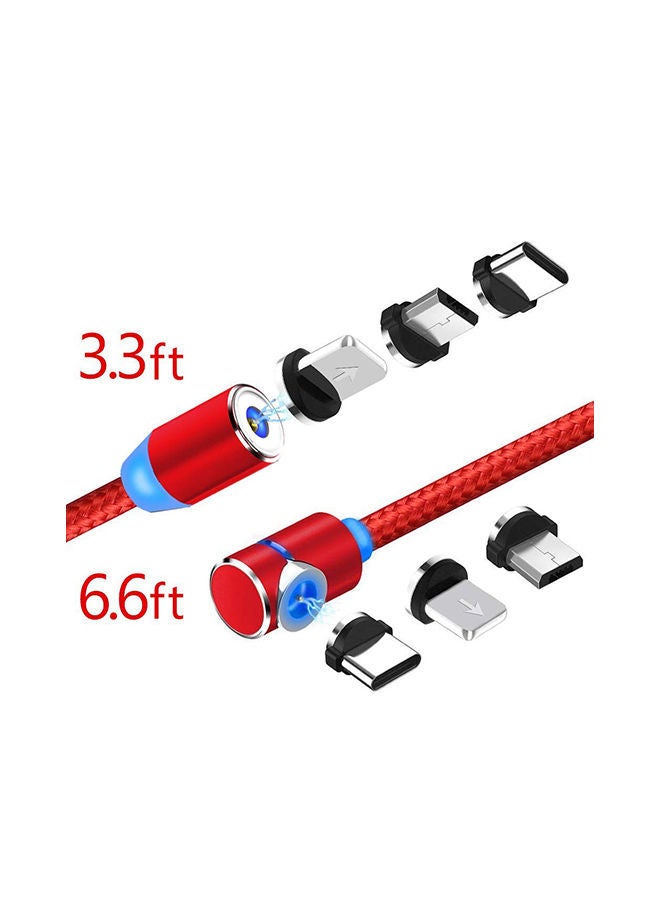 NIBEMINENT Pack Of 2 Magnetic USB Charging Cables red - Image 2