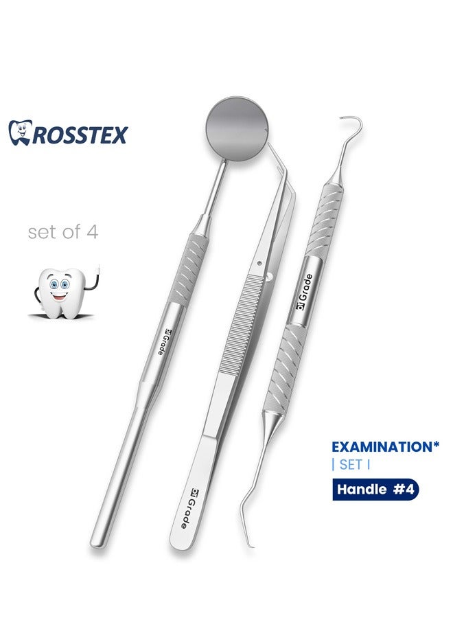 Crosstex Dental Instrument Examination Set I with handle no. 4 (pack of 4)