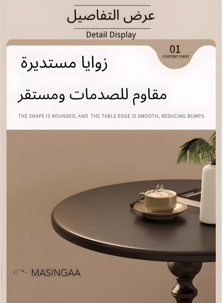 ماساجا طاولة جانبية للأريكة، طاولة قهوة، طاولة صغيرة نورديك للزاوية، طاولة شاي جانبية لغرفة المعيشة، خارجية، غرفة نوم، سوداء - Image 4