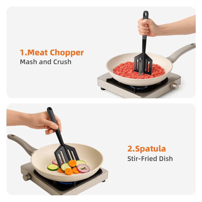 Mage Crab Meat Chopper, Heat Resistant Meat Masher for Hamburger, Ground Beef Smasher, Non Stick Mix Ground Chopper, Mix and Chop Potato Masher Tool 2in1 Twist Design - Image 4