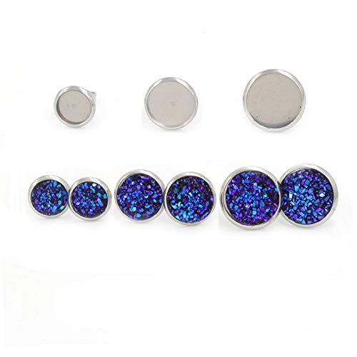 iloveDIYbeads 40pcs 12mm Stainless Steel Blank Stud Earring Bezel Setting for Jewelry Making with 40pcs Surgical Steel Earring Backs DIY Findings (9851) - Image 4