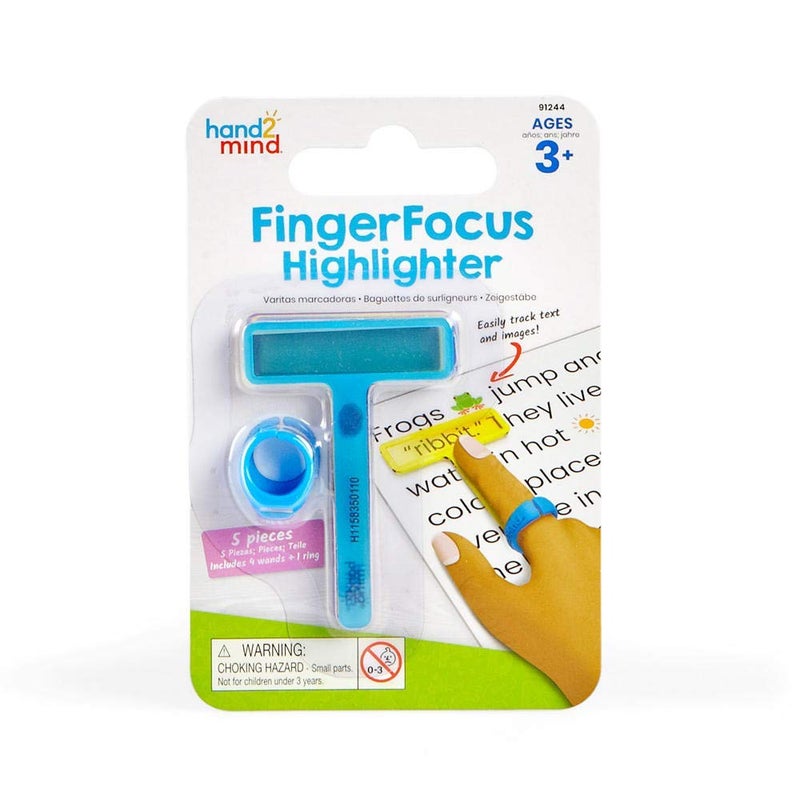 hand2mind FingerFocus Highlighter, Guided Reading Strips, Reading Pointers for Kids, Dyslexia Tools for Kids, ADHD Tools, Special Education School Supplies, Teacher Classroom Must Haves (1 Pack) - Image 1